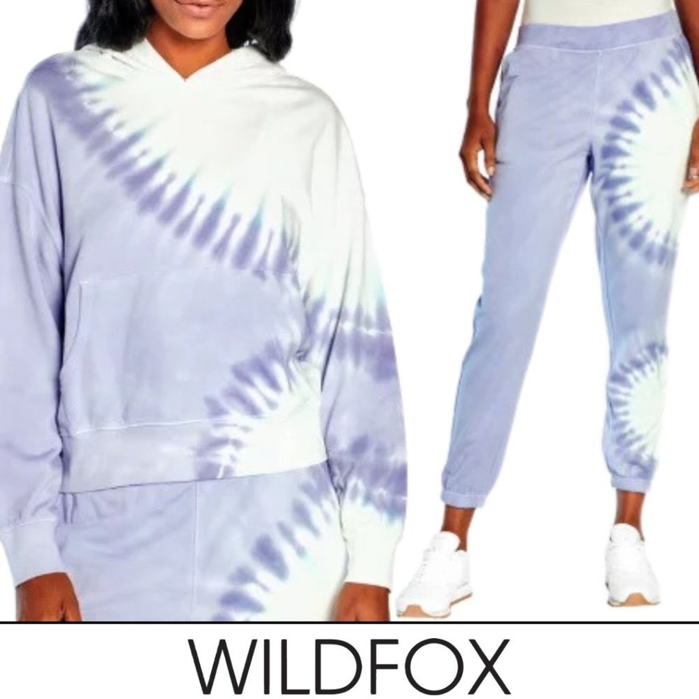 NWT Wildfox Tie Dye Sweatsuit 2-Piece Set Sweatshirt & Jogger Sweat Pants